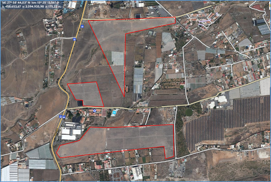 Nuevas superficies a ocupar en Jerez y las que ya están ocupadas.//Cedida